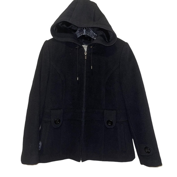 St. John's Bay Jackets & Blazers - St John Bay Woman Wool/Cashmere Blend Hoody Coat Size S